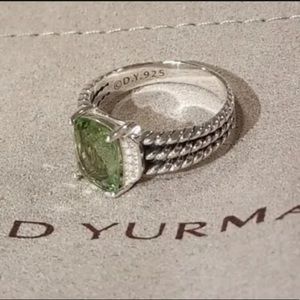 David Yurman petite Wheaton ring prasiolite & diamonds 8.5
